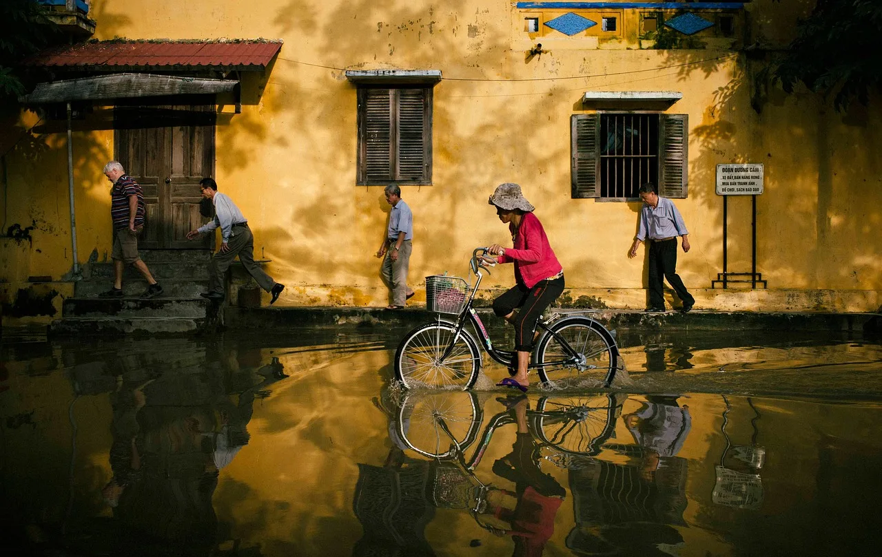 Background scene for water damage restoration services